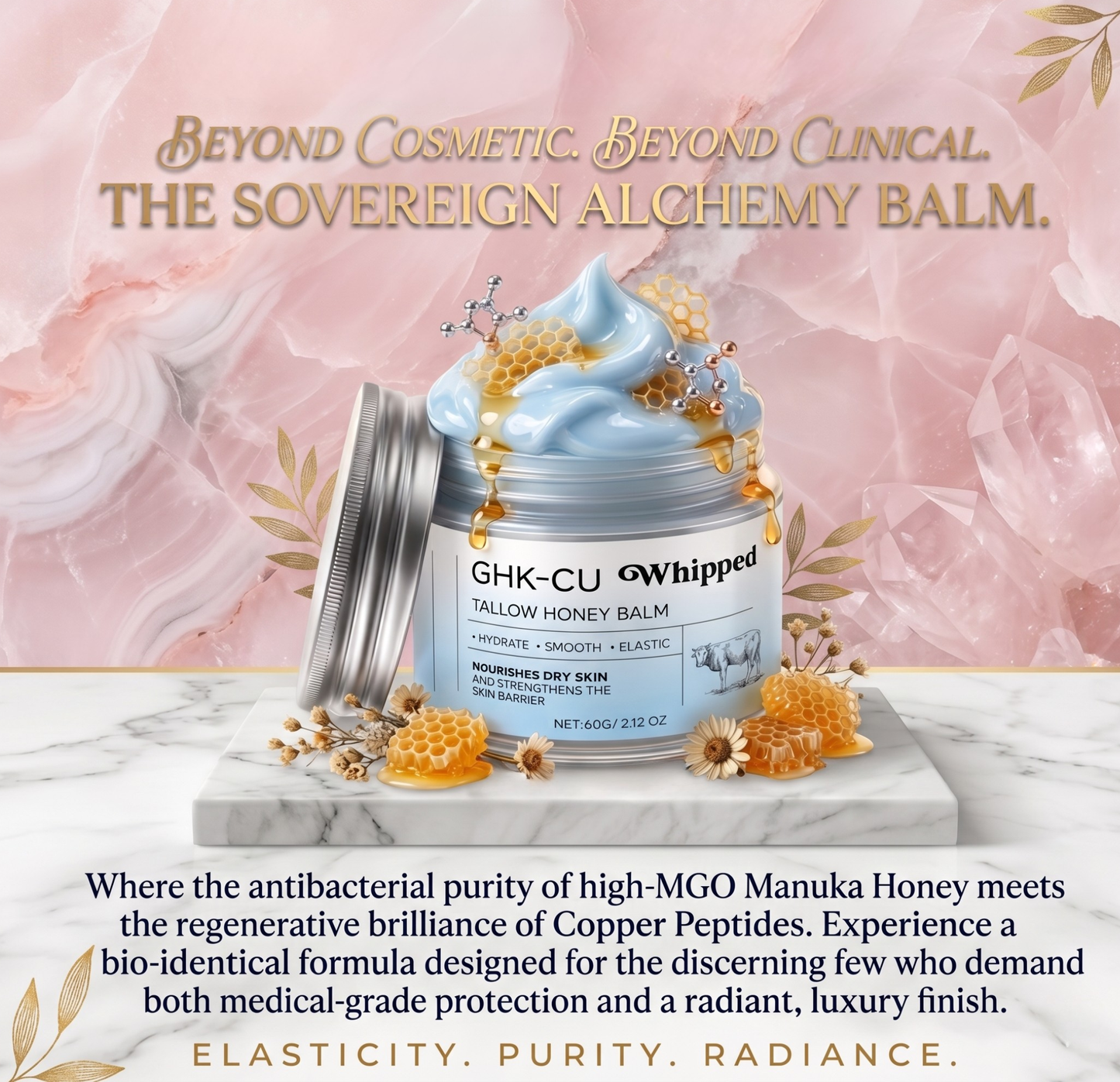 Cellular Repair Balm with Tallow+Manuka Honey, GHK-CU+ Methylene Blue